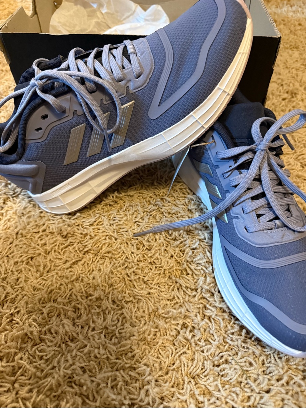 adidas Women's Athletic Lace-Up Shoes in Slate Blue and White